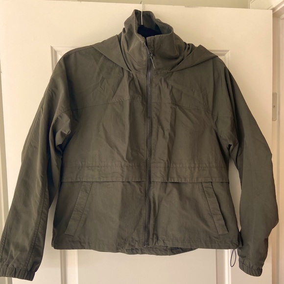 Lululemon Cropped Rain Jacket with hidden hood.